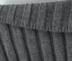 Knit Color Block Mini Skirt High Waisted Pleated