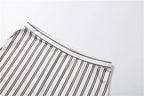 Stripe Print two piece Set With Crop Blouse And Hip Skirt
