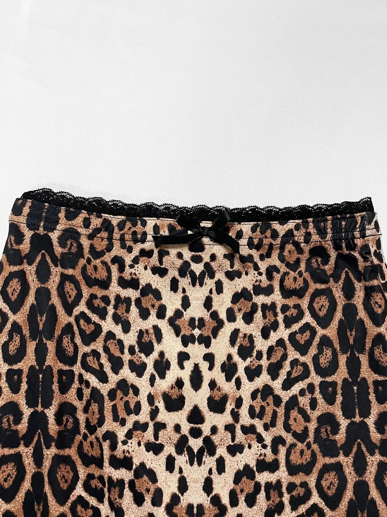 Leopard Lace Trim Two Piece Set