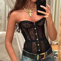 Sexy Lace Corset Strapless Top Hollow Sleeveless Vest