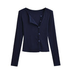 Knit Cardigan With Subtle Side Button Details