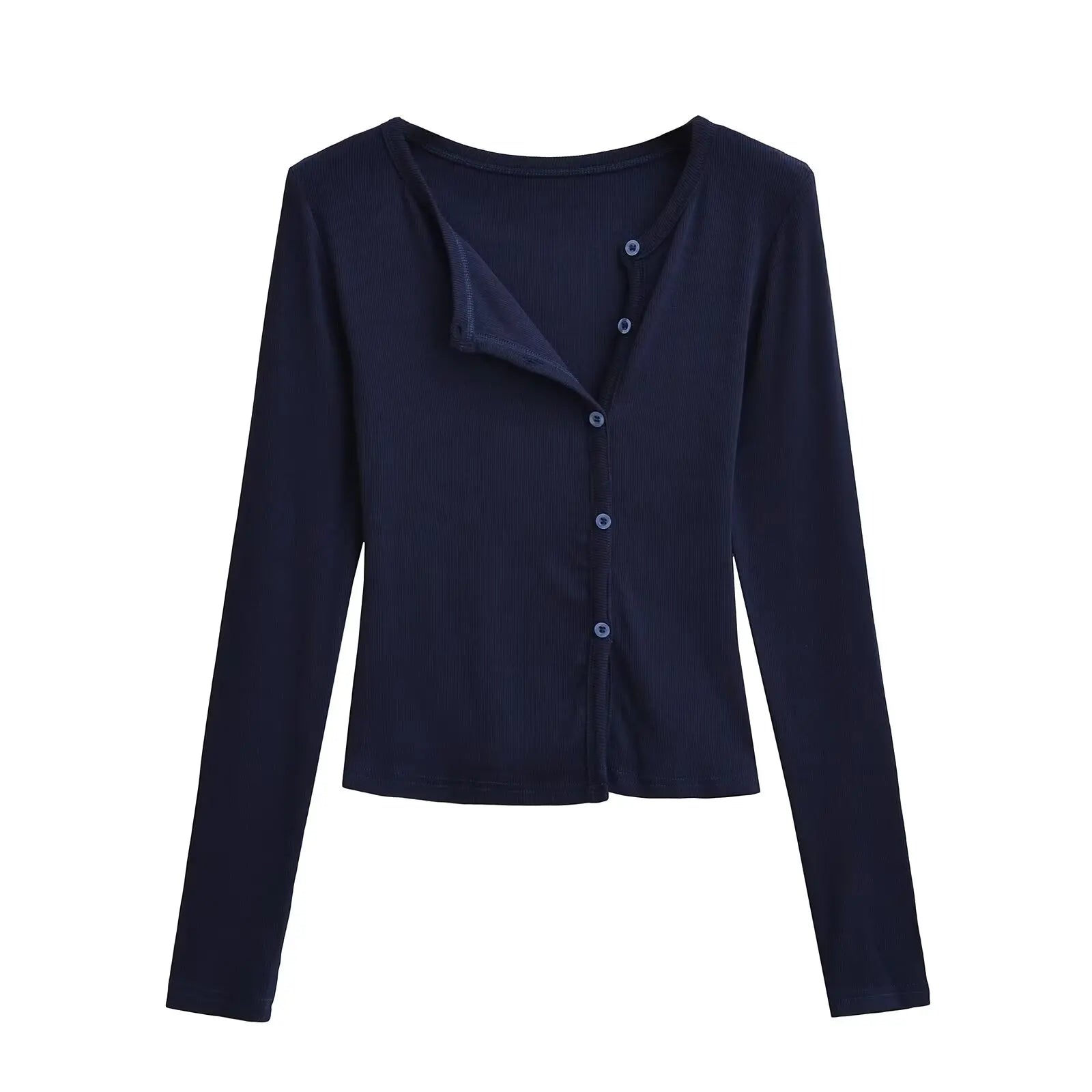 Knit Cardigan With Subtle Side Button Details