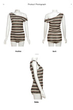 Striped Two Piece Crop Top And Shorts Set Summer Chic