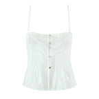 Lace Strap Boho Camisole Top Sheer Cotton Rayon Sleeveless