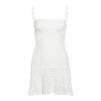 Sweet Elegant Style Mini Sling Off Shoulder Backless Sleeveless Dress