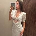 Sexy Hollow Lace High Waist Dress