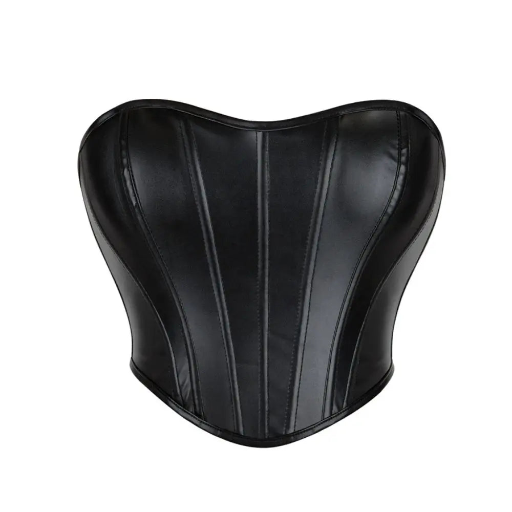 Leather Strapless Corset Top With Boning For Sleek Shaping