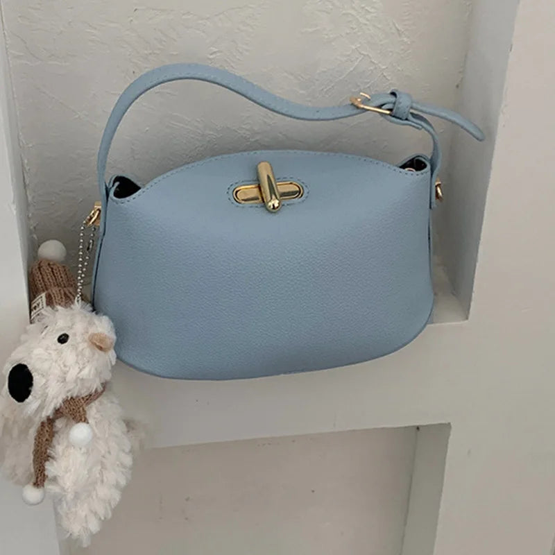 Soft Leather Bucket With Gold Button Tassel Luxe Everyday Shoulder Satchel For Women