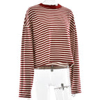 Stripe Patchwork Long Sleeve Tee for Casual Streetwear and Everyday