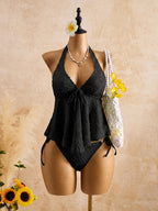 Lace Backless Bikini Set For Women Two Piece Beachwear Summer Swimwear