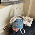 Sweet Butterfly Denim Mini Crossbody Bag