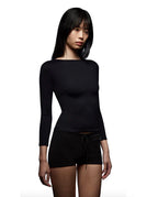 Long-Sleeve Slim-Fit Top With Multicolor High Elastic Base