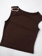 Two Piece Set Crop Tank And Pleated Skinny Flare Pants