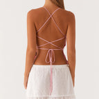 Floral Backless Camisole Tank Top