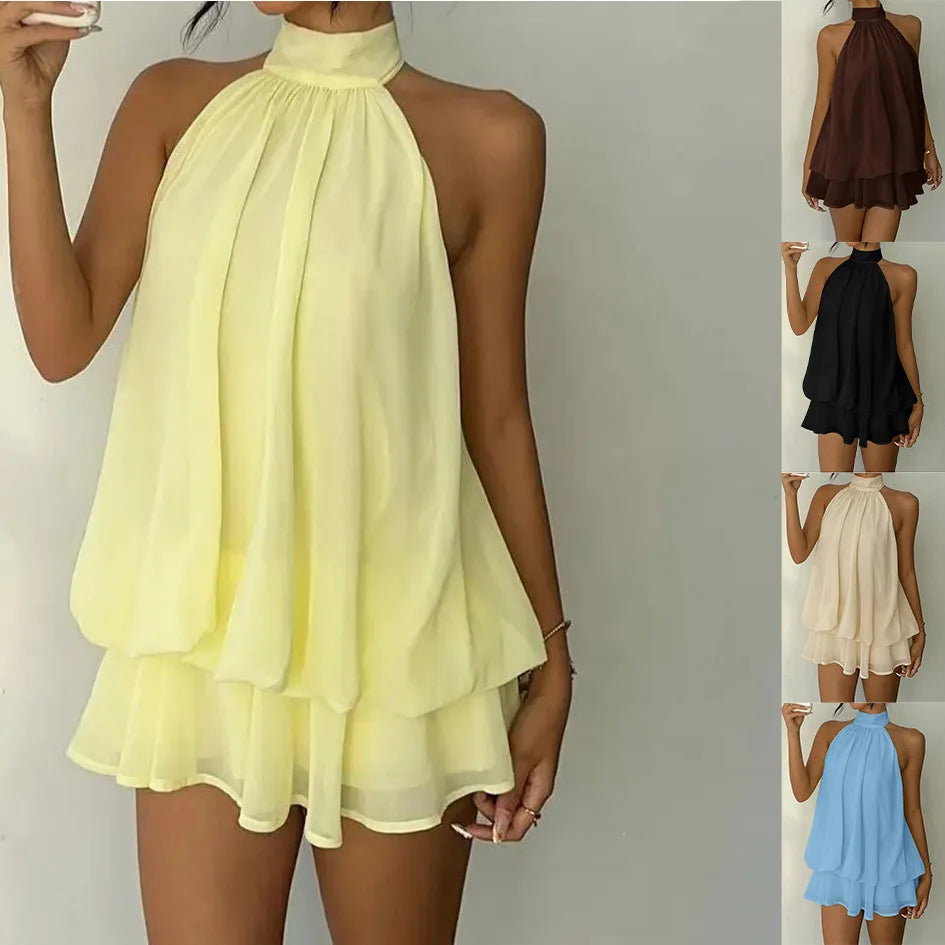 Backless Halter For Women Elegant Mini Dress