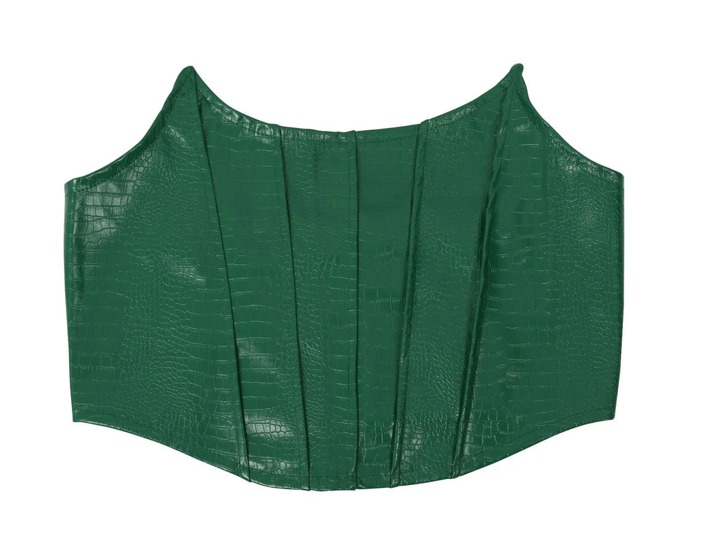Corset Cutout Cargo Jumpsuit Two Piece Set Sleeveless PU Leather