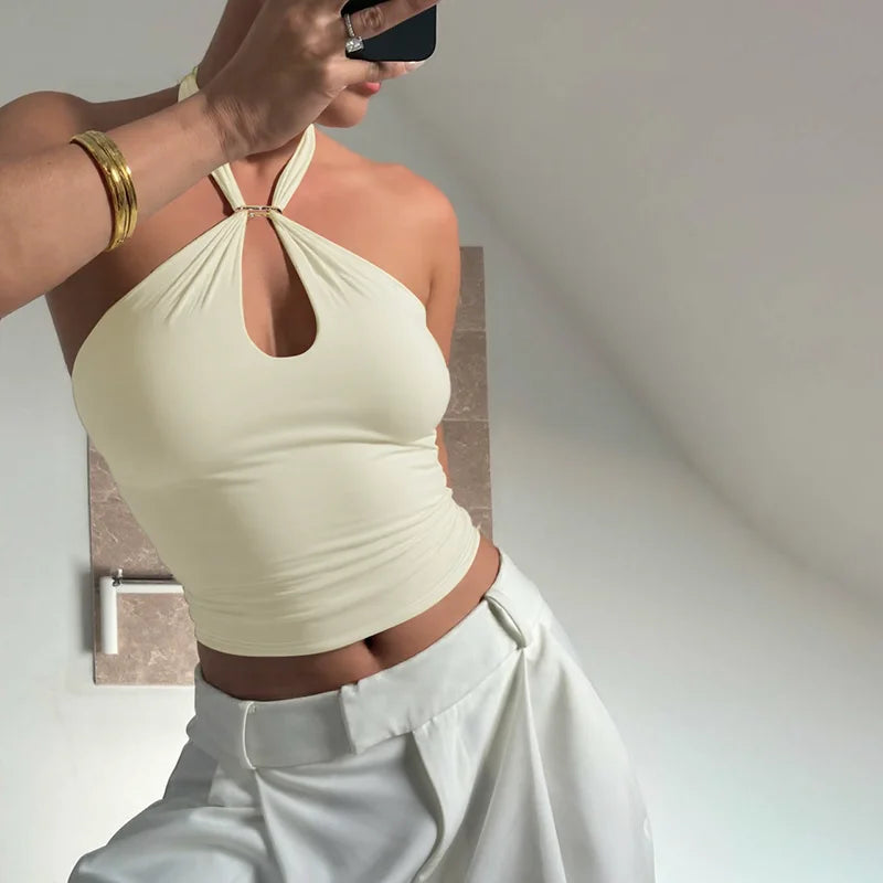 Halter Backless Bandage Crop Top