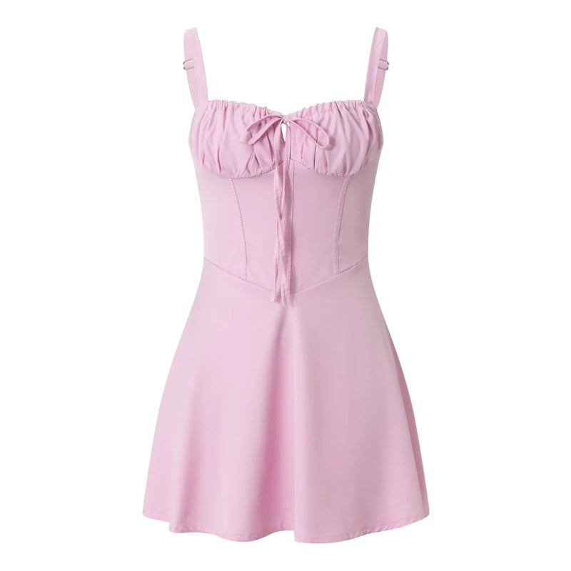 Vintage Corset Mini Dress With Backless Bandage Aline Spaghetti Straps