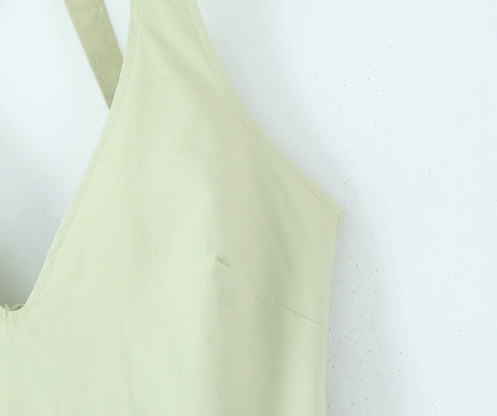 Backless Halter Midi Dress For Women Elegant A Line