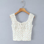 Radiant Bow Accent Ruched Bust Tank Top With Open Button Front And Rope Laced Waist Mini Skirt Set