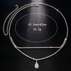 Delicate Luxury Rhinestone Water Drop Belly Chain Jewelry For Women Crystal Waist Accessory