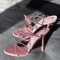 Open Toe Luxury Heels With Buckle Straps