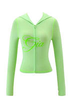 Two Piece Slim Fit Letter Print Hooded Zipper Jacket And Pants Set Open Thread Design