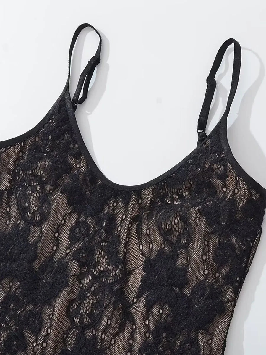 Lace Top With Built In Camisole Vest Backless