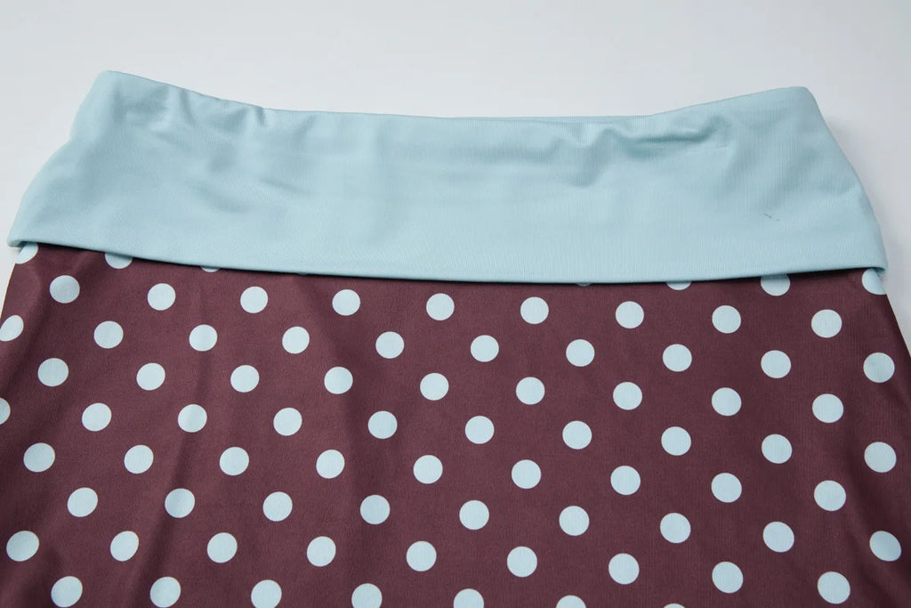 Polka Dot Strapless Vest Top And Color Block Two Piece Set For High Waist Summer Chic Bodycon Skirt Outfit