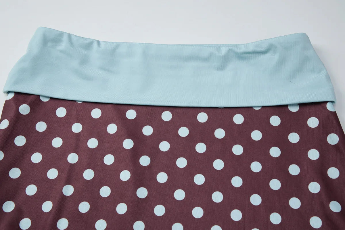 Polka Dot Strapless Vest Top And Color Block Two Piece Set For High Waist Summer Chic Bodycon Skirt Outfit