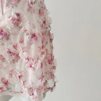 Delicate Lolita Sleepwear Nightdress Set With Flower Lace Mesh And Suspender Details