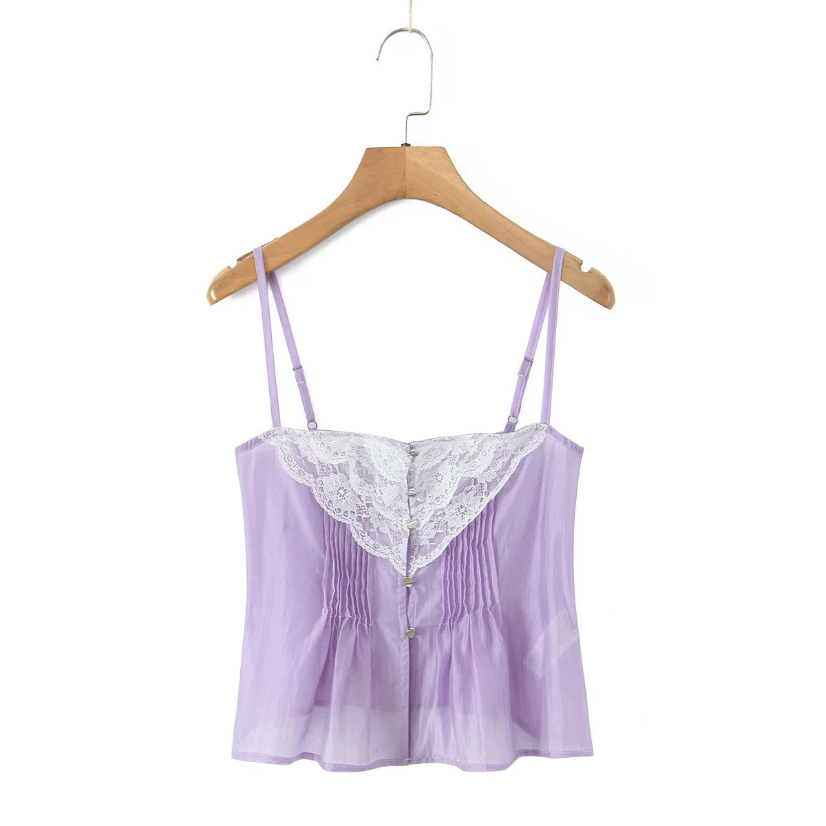 Lace Strap Boho Camisole Top Sheer Cotton Rayon Sleeveless