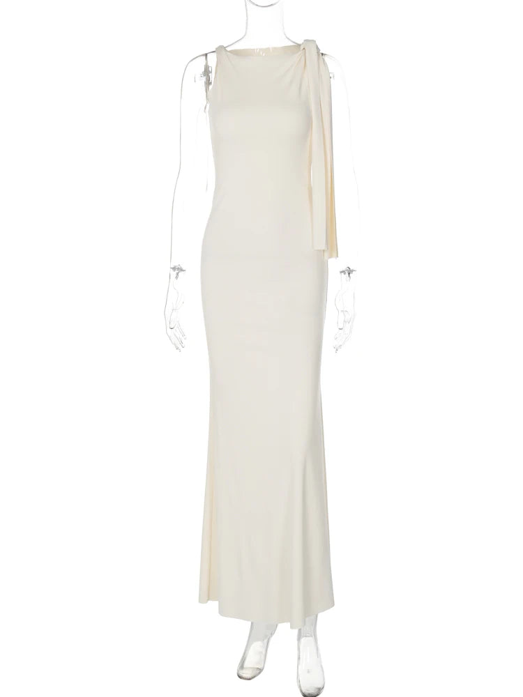 Sleeveless Bodycon Maxi Dress - Patchwork O-Neck