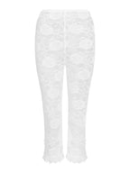 Lace Capri Pants For Women With Elastic Waist Cropped See Through Design