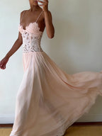 Hollow Out Lace Patchwork Sleeveless Dress With V Neck