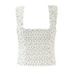 Radiant Bow Accent Ruched Bust Tank Top With Open Button Front And Rope Laced Waist Mini Skirt Set