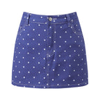 High Waist Mini Skirt With Dots Print Detail For Women Streetwear