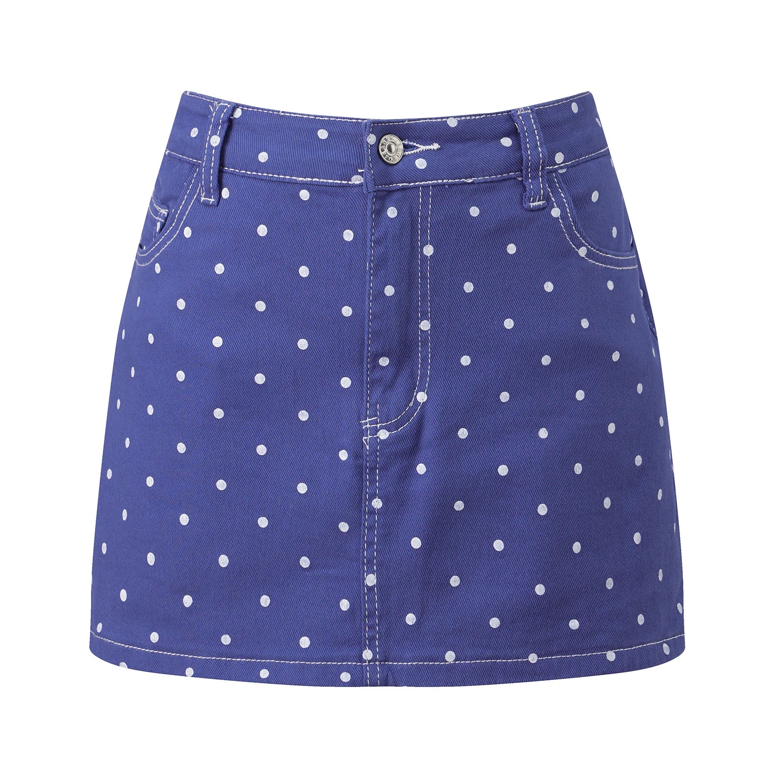 High Waist Mini Skirt With Dots Print Detail For Women Streetwear
