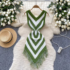 Knitted Mini Dress With Irregular Hem