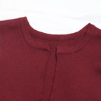 Red Sleeveless Hollowed Out Crop Tank Top With Frog Button Detail