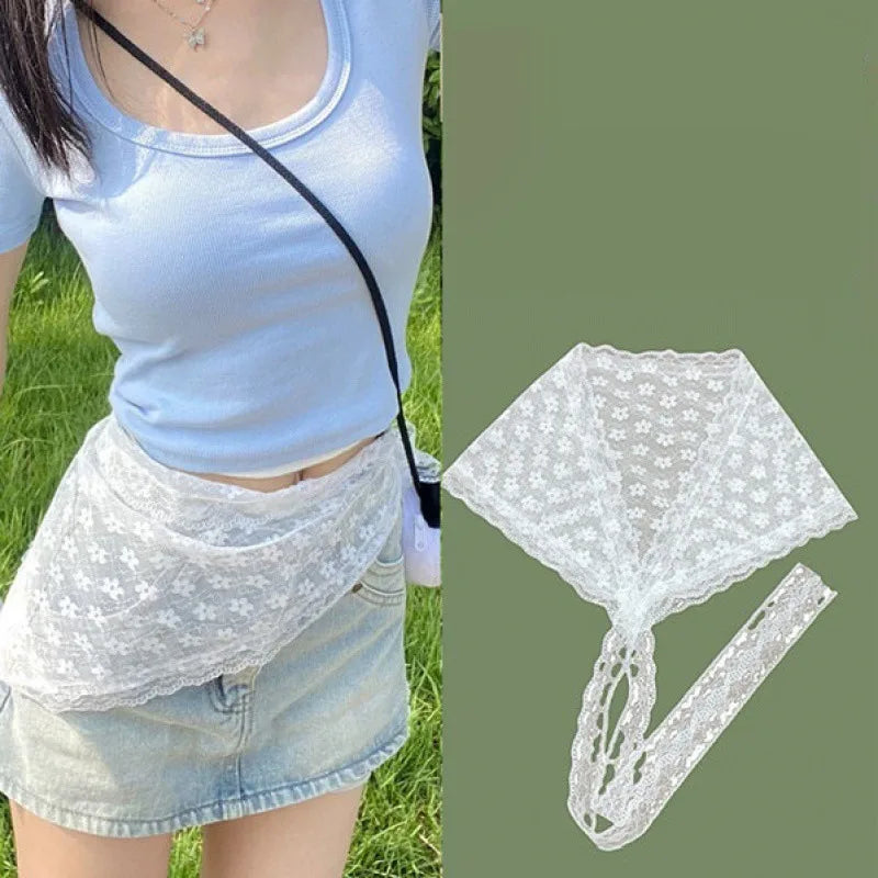 Lace Layered Gauze Skirt With Wrap Style Spicy Girl Streetwear Look For Bold Everyday Chic