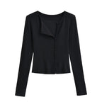Knit Cardigan With Subtle Side Button Details