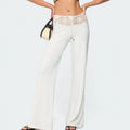 Crochet Knit Pants With Wide Leg And Elastic Waist Hollow Out