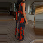 Sexy Halter Cutout Dress With Pleated Hollow Out Details