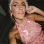 Glam Sequin Halter Mini Dress Backless Party Gown