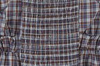 Sweet Plaid Chic Single Breasted Cropped Tops French Square Collar Puff Sleeve Blouse