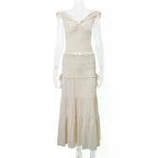 Ruffle 2 Piece Set Women Outfit Crop Top And Skirt Sets
