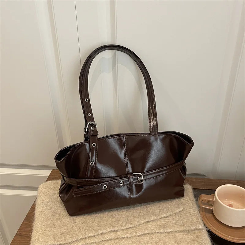 Vintage Inspired Minimalist Tote Bag With Top Handle Large Capacity