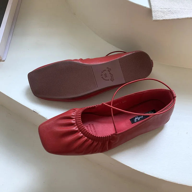 Soft Square Toe Ballet Flats Slip On For Women Casual Chic