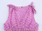 V-neck Sleeveless Embroidery Hollow Out Elastic Waist Crop Top